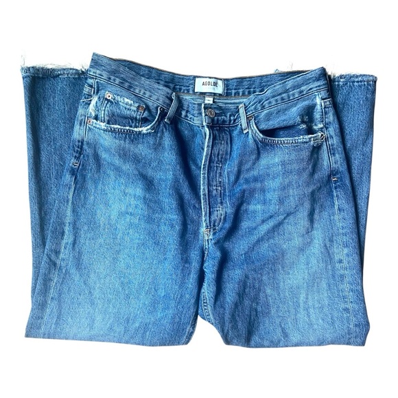 AGOLDE RILEY HIGH RISE STRAIGHT CROP (STRETCH)
IN MOOR Sz 31 - Picture 5 of 9